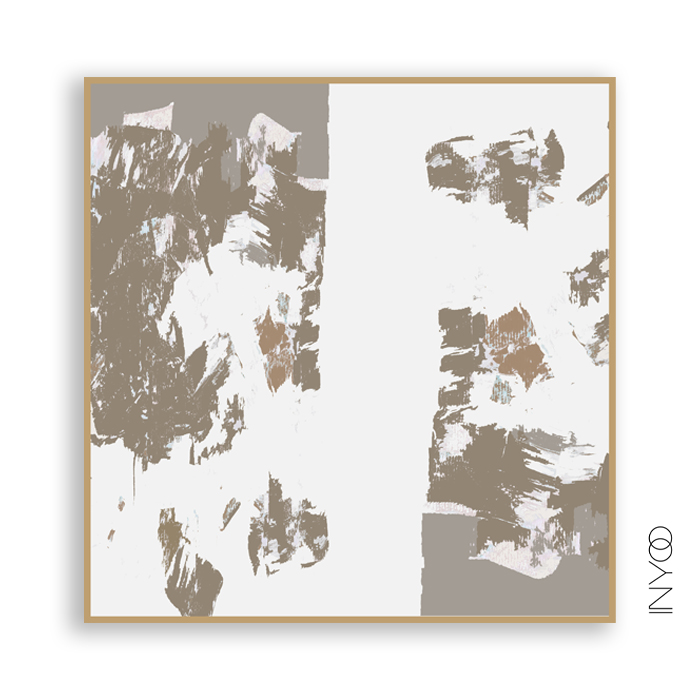 ציור אבטרקט בגוונים נייטרלים חמים