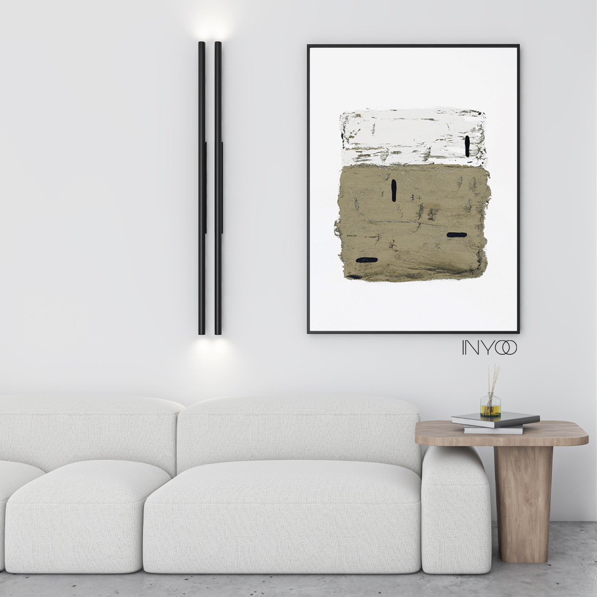 ציור בסגנון נקי אבסטרקטי תמונה אבסטרקט גוונים נייטרלים חמים